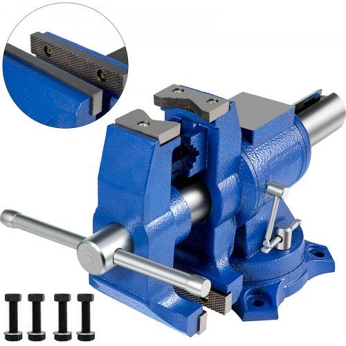 5' Heavy Duty Bench Vise, Double Swivel Rotating Vise Head/Body Rotates 360¡ã,Pipe Vise Bench Vices 30Kn Clamping Force,for Clamping Fixing Equipment Home or Industrial Use