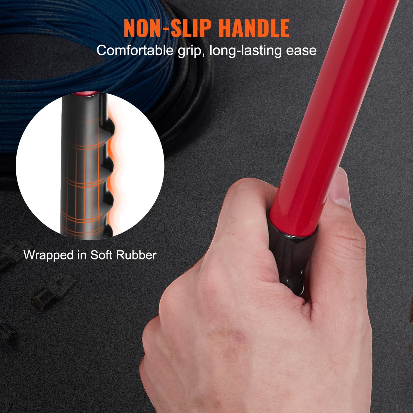 VEVOR Crimping Tool, AWG10-1/0 Copper And Aluminum Terminal Battery Lug Crimper, 6 Wire Sizes Crimping Die, with a Cutting Pliers, Gloves, 95pcs Copper Ring Connectors, and 100pcs Heat Shrink Tubes