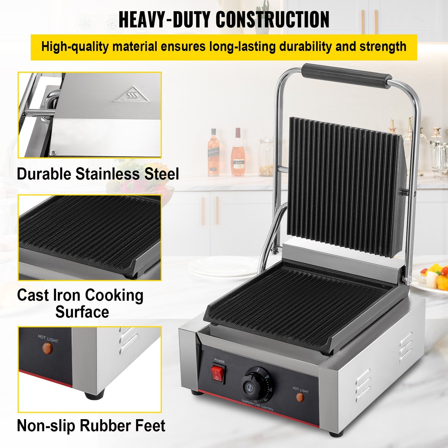 Sandwich Bread Toaster Press Maker Electric Bread Grill 1800W