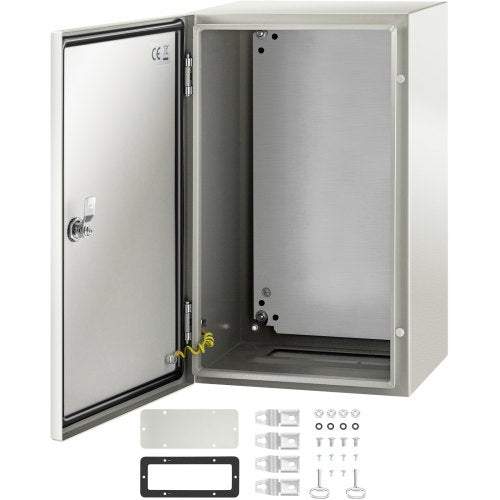 NEMA Steel Enclosure, 20 x 12 x 10\'\' NEMA 4X Steel Electrical Box, IP66 Waterproof & Dustproof, Outdoor/Indoor Electrical Junction Box, with Mounting Plate