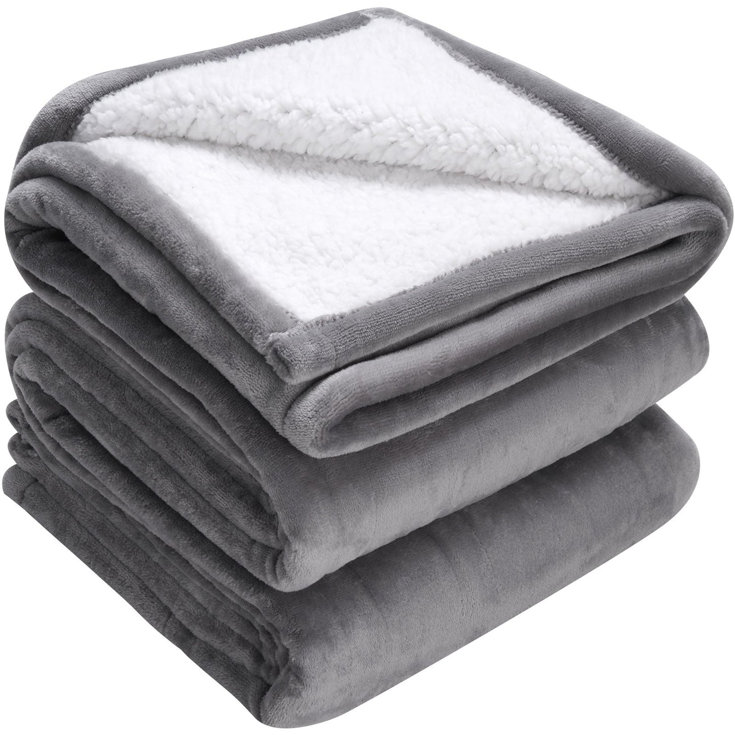 VEVOR Heated Blanket Electric Throw, 50 x 60 Twin Size, Soft Flannel & Sherpa Heating Blanket with 3 Hours Timer Auto-off, 5 Heating Levels for Sofa, Machine Washable, ETL & FCC Certification (Grey)