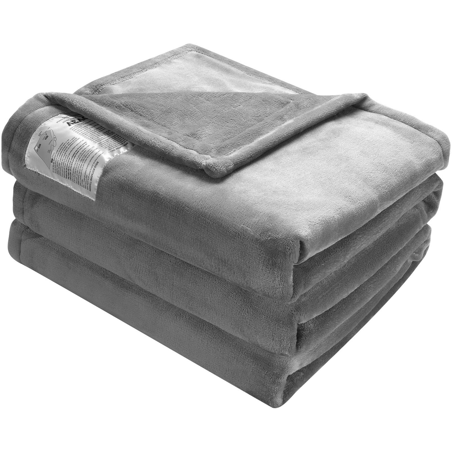 VEVOR Heated Blanket Electric Throw, 72 x 84 Full Size, Soft Flannel Heating Blanket with 10 Hours Timer Auto-off & 5 Heating Levels for Couch Sofa, Machine Washable, ETL & FCC Certification (Grey)