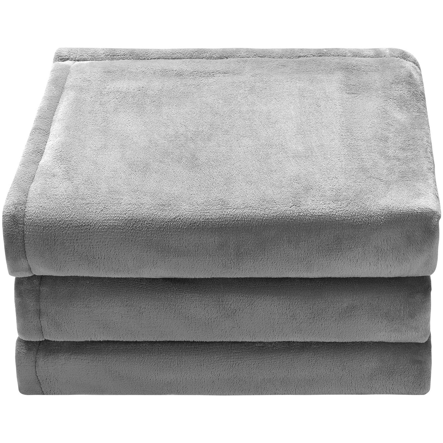 VEVOR Heated Blanket Electric Throw, 72 x 84 Full Size, Soft Flannel Heating Blanket with 10 Hours Timer Auto-off & 5 Heating Levels for Couch Sofa, Machine Washable, ETL & FCC Certification (Grey)