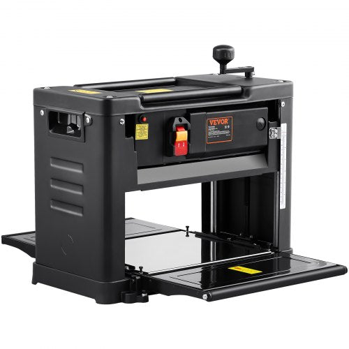 Thickness Planer, Single Speed, 13' Width Worktable Benchtop Planer, Two-Blade, 15-Amp 2000W Powerful Motor, 12' Extended Infeeding Table, Low Noise for both hard & soft wood material removal