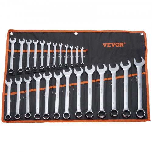 Combination Wrench Set, 25-Piece Open End Wrench Set with Roll-up Pouch, Carbon Steel Wrench Set  Metric 6 mm to 32 mm, Ideal for General Household, Garage, Workshop, Auto Repairs, Emergency