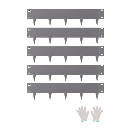 Steel Landscape Edging, 5 Packs 39 x 5 in Rust-Resistant Metal Landscape Edging, Bendable Garden Edging Border, Heavy Duty Lawn Edging, Easy-to-Install, Flower Bed Yard Pathway Divider Dark Gray