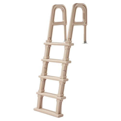 Swimming Pool Ladder, Inclined 5-Step Double Handrails Stair, Non-slip Heavy Duty Step, Load Capacity 300 lb, for 48-54' Inground & Above-ground Pools of Any Deck Surface Indoor & Outdoor, Taupe