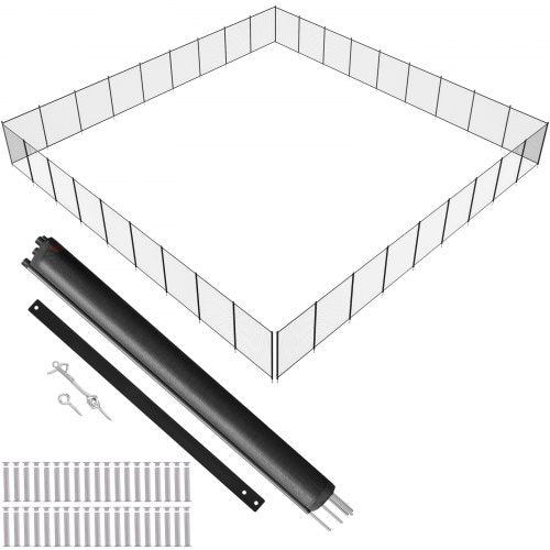 Pool Fence, 4 x 108 FT Pool Fences for Inground Pools, Removable Child Safety Pool Fencing, Easy DIY Installation Swimming Pool Fence, 340gms Teslin PVC Pool Fence Mesh Protects Kids and Pets