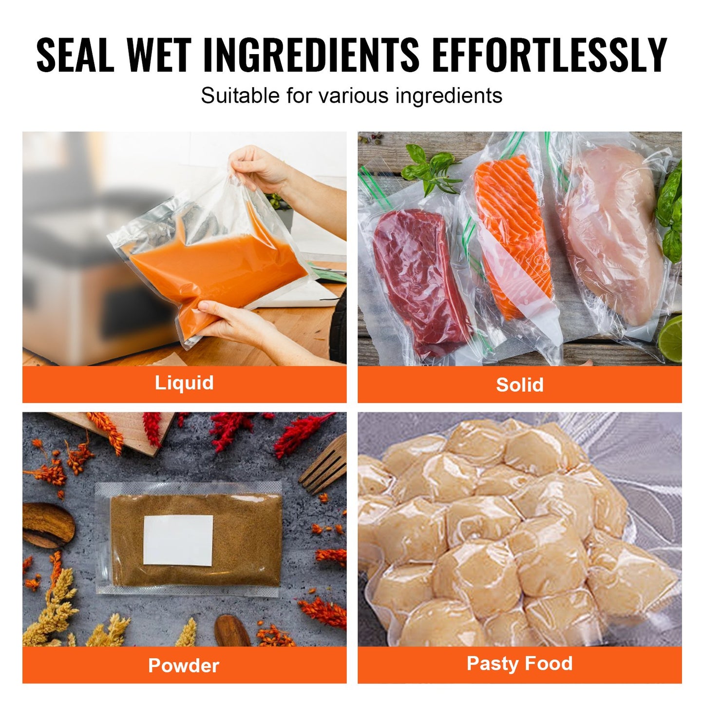 VEVOR Chamber Vacuum Sealer, 600W Sealing Power, Vacuum Packing Machine for Wet Foods, Meats, Marinades and More, Compact Size with 15.7 Sealing Length, Applied in Home Kitchen and Commercial Use