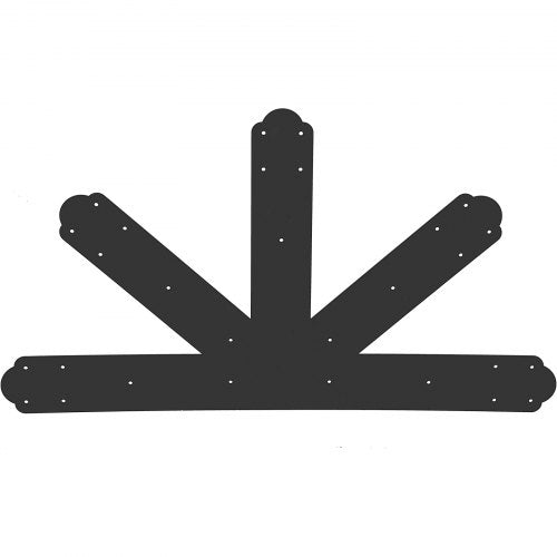 VEVOR Gable Plate, Black Powder-Coated Truss Connector Plates, 12:12 Pitch Gable Bracket, 4 mm / 0.16 Steel Truss Nail Plates, Decorative Gable Plate with Bolts for Wooden Beam Use