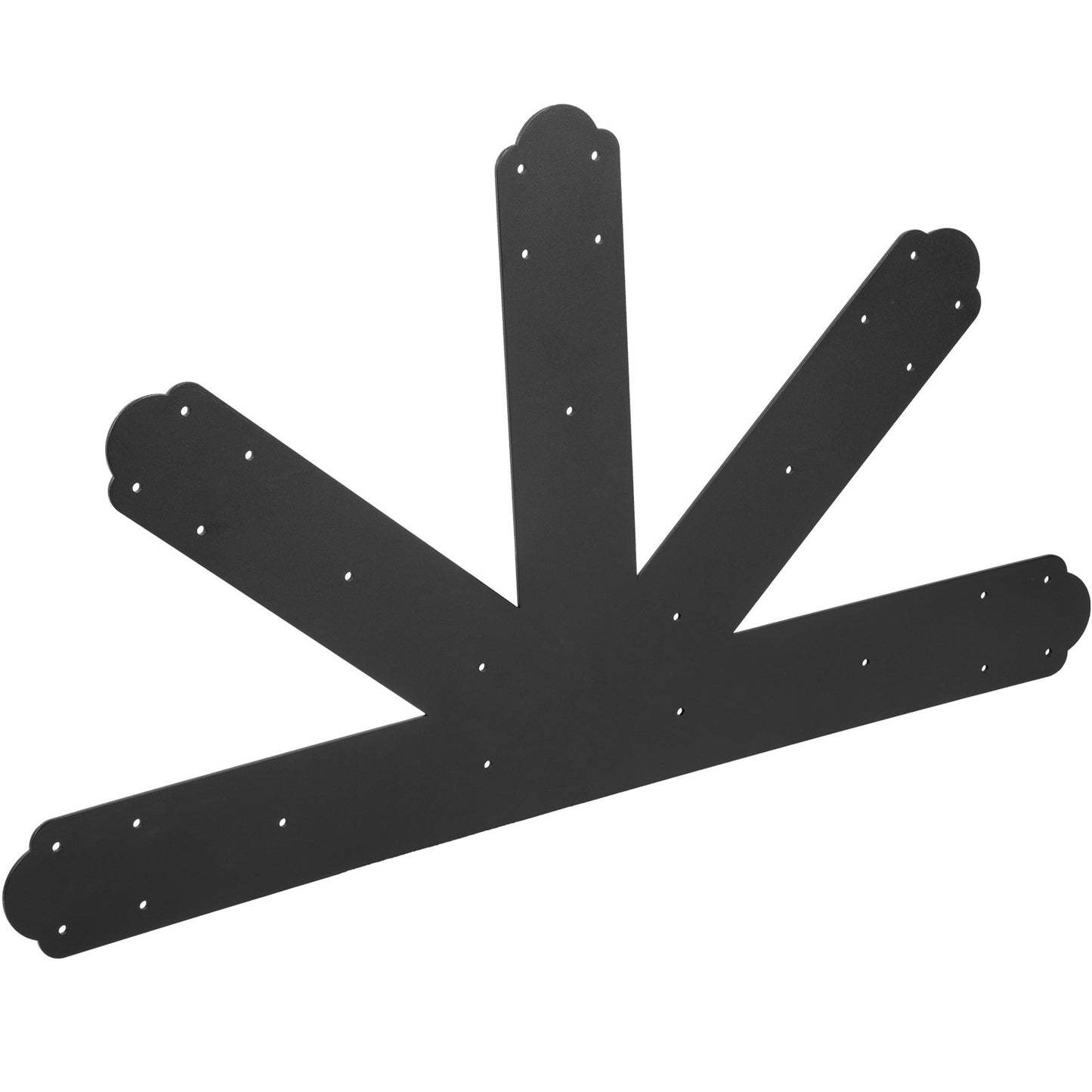 VEVOR Gable Plate, Black Powder-Coated Truss Connector Plates, 12:12 Pitch Gable Bracket, 4 mm / 0.16 Steel Truss Nail Plates, Decorative Gable Plate with Bolts for Wooden Beam Use