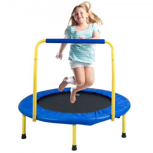 3FT Trampoline for Kids, 36' Trampolines Indoor/Outdoor Trampoline for Toddlers, Foldable Mini Baby Trampoline with Foam Handle, Recreational Trampoline Birthday Gift for 3+ Years Kids