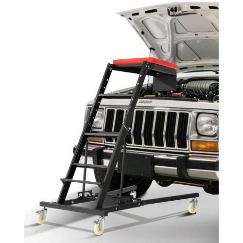 Automotive Top Creeper, Engine Creeper 42.5'-64.8', 400 LBS Capacity High Top Creeper, 4 Swivel Caster Wheels, Padded Deck,  Creeper for Home Garage, Workshop Repair Maintenance