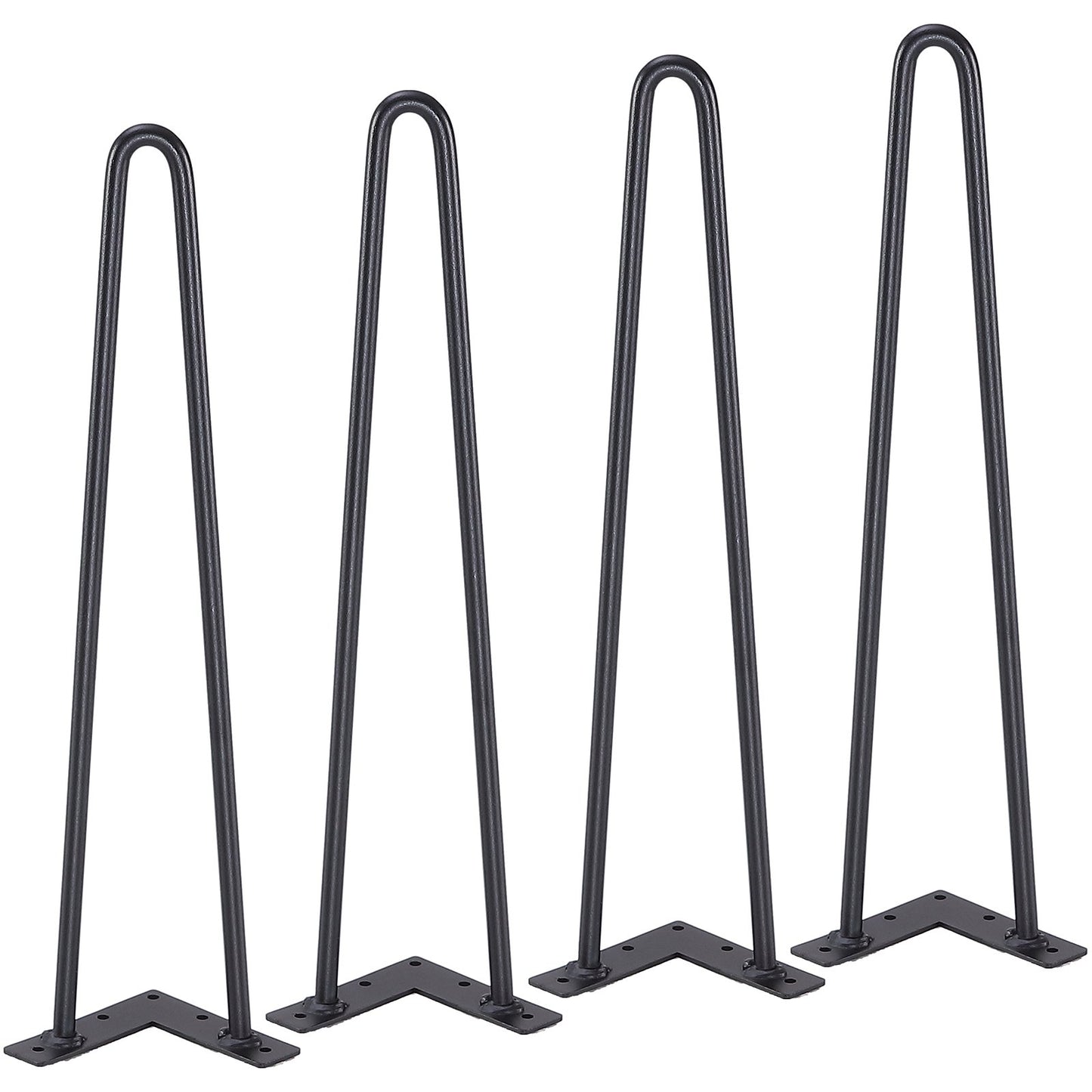 VEVOR 19 Hairpin Furniture Legs, Metal Home DIY Projects for Nightstand, Coffee Table, Desk, 500lbs Load Capacity with Rubber Floor Protectors, Metal Heavy Duty Sturdy Modern Table Legs, 4PCS Black