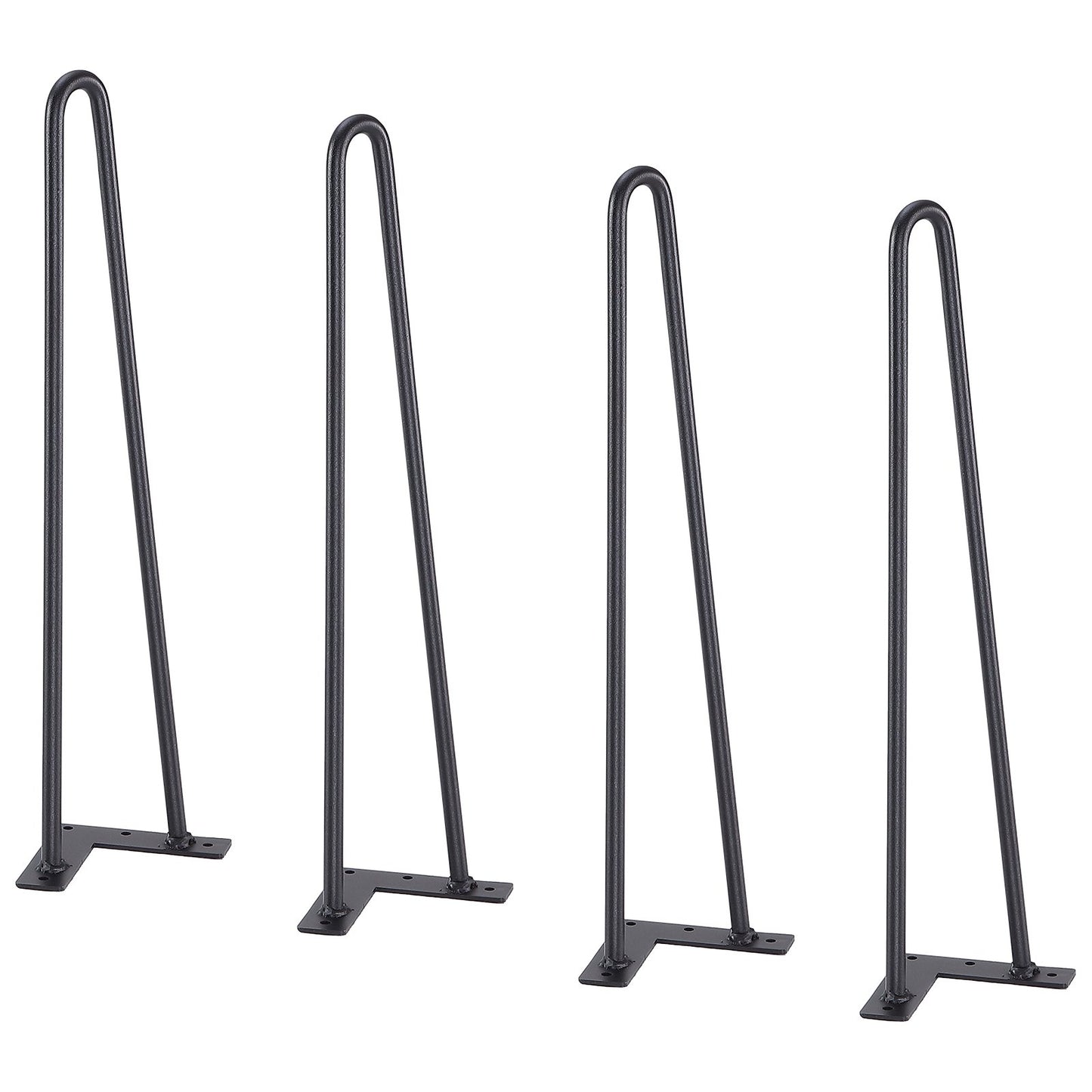 VEVOR 19 Hairpin Furniture Legs, Metal Home DIY Projects for Nightstand, Coffee Table, Desk, 500lbs Load Capacity with Rubber Floor Protectors, Metal Heavy Duty Sturdy Modern Table Legs, 4PCS Black