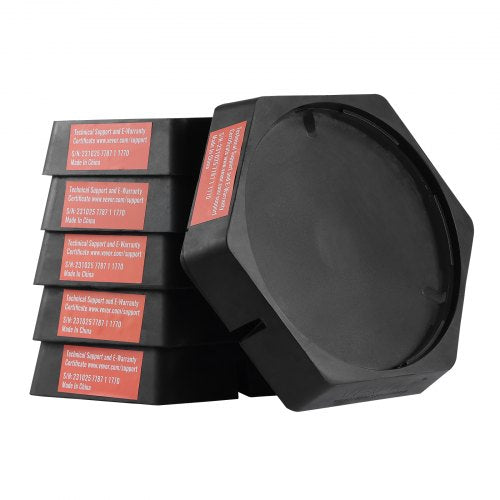 RV Leveling Pads, 9 Inch Round Landing Feet, Permanent Attached Jack Stabilizers, Rubber Jack Pads, 5000 lbs Capacity per RV Jack Pad, 5th Wheels, Travel Trailers, Class A/C Motorhomes (6-Pack)