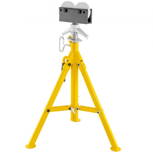 0.5-12 inch Roller Pipe Stand Adjustable Height 32\'-55\' Pipe 2500Lb Capacity Jack Stands Folding Portable High Folding Pipe Stand with Roller Head Fold A Trailer Jacks