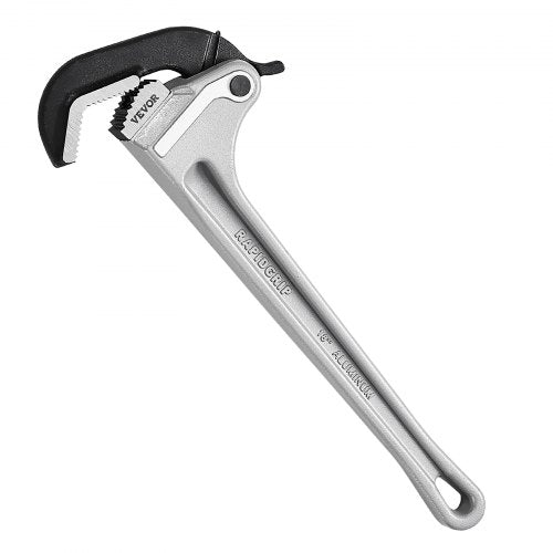Pipe Wrench, 18' Aluminum Straight Pipe Wrench, Automatic Jaw Adjustment, Adjustable Plumbing Wrench, Easy to Carry, Ergonomic Handle, Hangable Design, for Water Pipes, Automotive Repairs