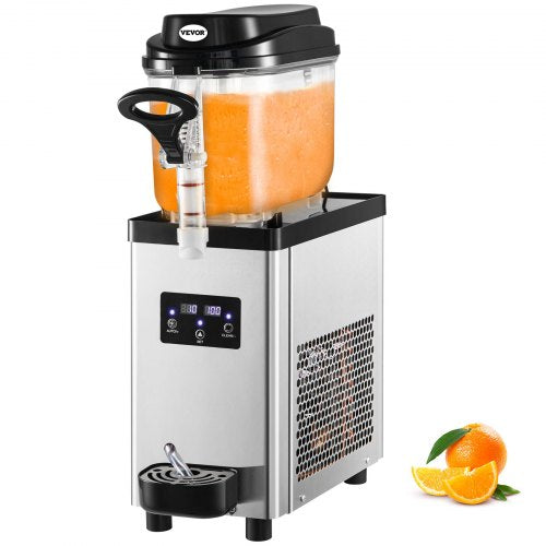 Commercial Slushy Machine, 300W 110V, 6L/1.6 Gal 25 Cups Single-Bowl, Stainless Steel Margarita Smoothie Frozen Drink Maker, Slushie Machine for Cafes Restaurants Bars Home Use