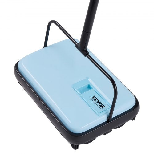 Carpet Sweeper Manual, Floor Sweeper with 300 ml Dustbin Capacity Easy to Empty, 6.7 inch Cleaning Width for Home Office Carpets Pet Hair Dust, Blue
