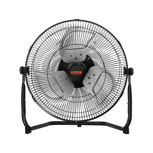 Floor Fan, 3 Speeds High Velocity Heavy Duty 14 Inch Industrial Fan, 2560 CFM 360¡ã Adjustable Tilt 19.69 ft/sec Airflow Large Metal Fan, for Home, Gym, Office, Garage, Commercial Shop & Bedroom
