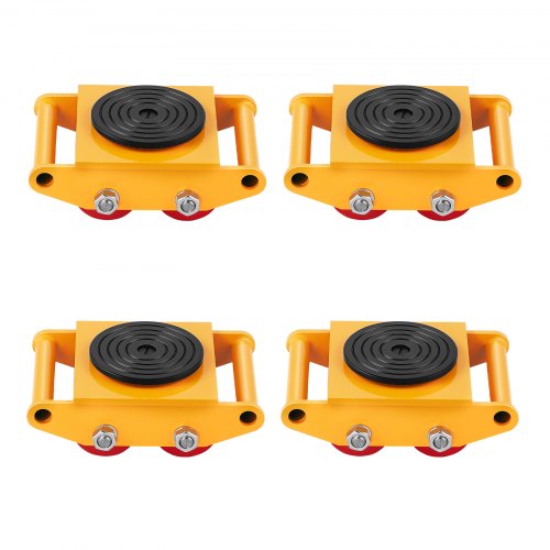 4PCS Machinery Skate Dolly, 17637 LBS/8T Industrial Machinery Mover, Heavy Duty Carbon Steel Machinery Moving Skate with 4 PU Wheels and 360¡ã Rotation Non-Slip Cap for Warehouse, Workshop, Facto
