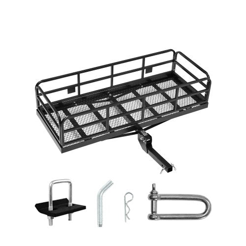 60' x 24' x 14', Hitch Cargo Carrier, 500 lbs Capacity Hitch Cargo Carrier with Anti-Rattle Hitch Stabilizer, Folding Hitch Mount Cargo Carrier with Pins and Latches, Fit for SUVs/Pickup Trucks