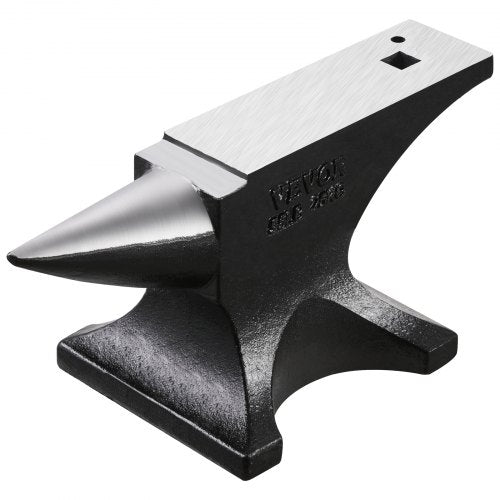 Single Horn Anvil, 55lbs Cast Steel Anvil, High Hardness Rugged Round Horn Anvil for Blacksmiths, with Large Countertop and Stable Base, Metal Working Tool for Metal Bending, Shaping, Twisting
