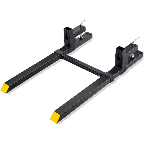 VEVOR Pallet Forks, 2000 lbs Clamp on Pallet Forks, 43 Total Length Tractor Bucket Forks with Adjustable Stabilizer bar, Heavy Duty Pallet Forks for Tractor Attachments, Skid Steer, Loader Bucket