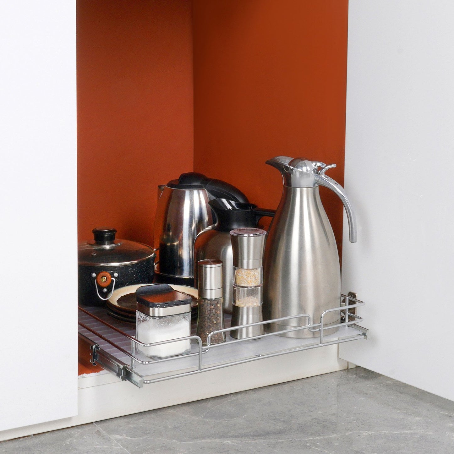 VEVOR 20W x 21D Pull Out Cabinet Organizer, Heavy Duty Slide Out Pantry Shelves, Chrome-Plated Steel Roll Out Drawers, Sliding Drawer Storage for Home, Inside Kitchen Cabinet, Bathroom, Under Sink