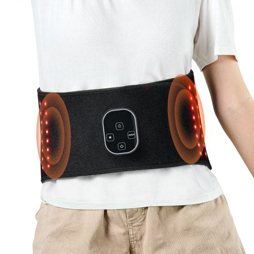 Red Light Therapy Belt for Waist Shoulder, 660nm & 850nm Red Light Therapy Wrap Device with Timer, 80 LED, 3-Level Vibration & 10Hz Pulse, Cordless Light Therapy Pad for Pain Relief, Skin Health