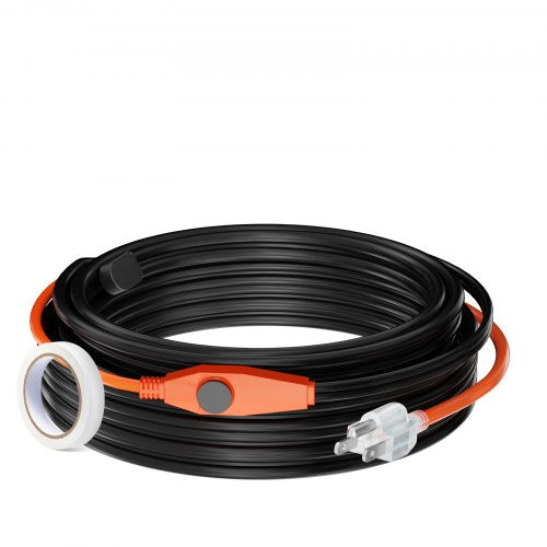 Pipe Heating Cable, 60FT 7W/FT Heat Tape for Pipes with Built-in Thermostat, Water Pipe Heat Cable Protects PVC Hose, Metal and Plastic Pipe from Freezing