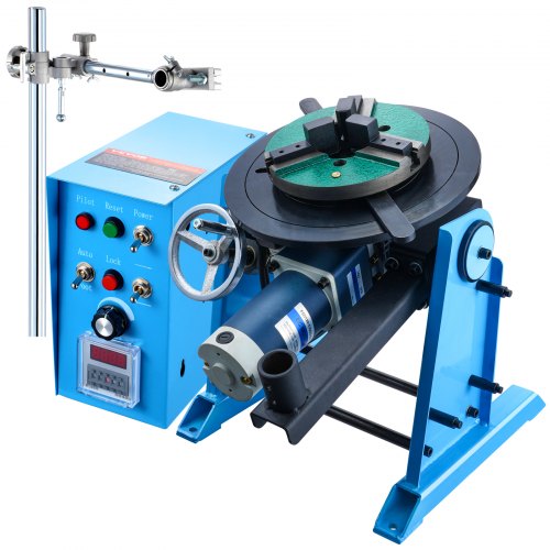 Rotary Welding Positioner 50KG, 0-90¡ã Welding Positioning Turntable Table 0.5-6RPM 120W, with 12.4 Inch 3-Jaw Lathe Chuck & Welding Torch Stand Holder for Cutting, Grinding, Assembly, Testing