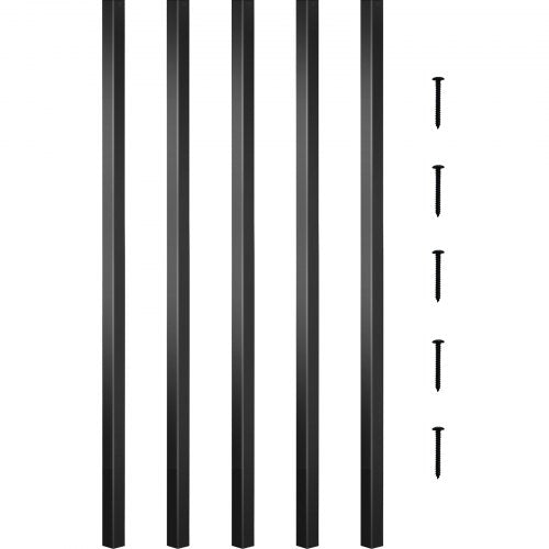Deck Balusters, 101 Pack Metal Deck Spindles, 26\'x0.75\' Staircase Baluster with Screws, Aluminum Alloy Deck Railing for Wood and Composite Deck, Square Baluster for Outdoor Stair Deck Porch