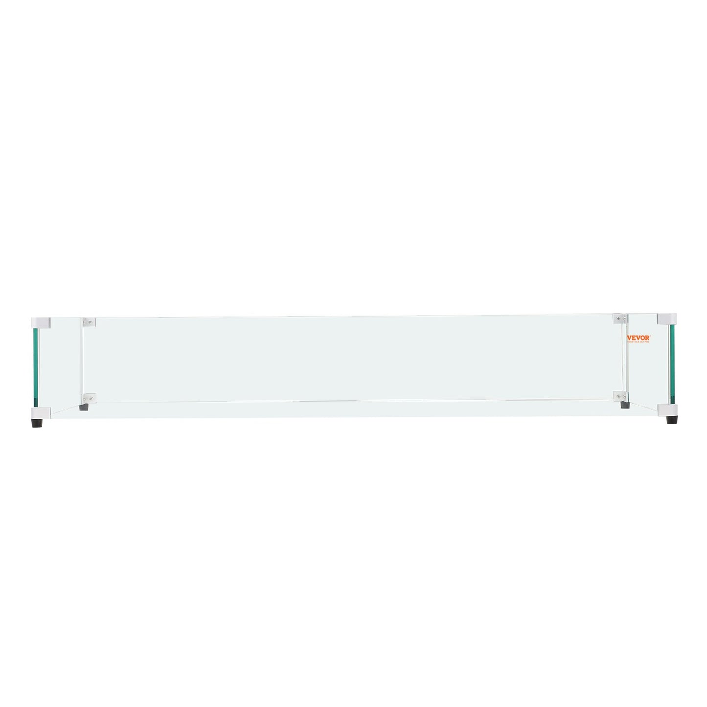 VEVOR Glass Wind Guard for Rectangular Fire Pit Table 31 x 12.5 x 6.5 Inch, 0.31 inch Thick and Sturdy Tempered Glass Panel with Hard Aluminum Corner Bracket & Rubber Feet, Easy to Assemble