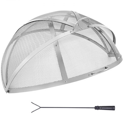 VEVOR Firepit Spark Screen Lid, 40 Diameter, Outdoor Firepit Ring Cover Round Accessories, Fire Pit Metal Cover, Easy-Opening Stainless Steel Fire Ring Covers for Outdoor Patio Fire Pits Backyard