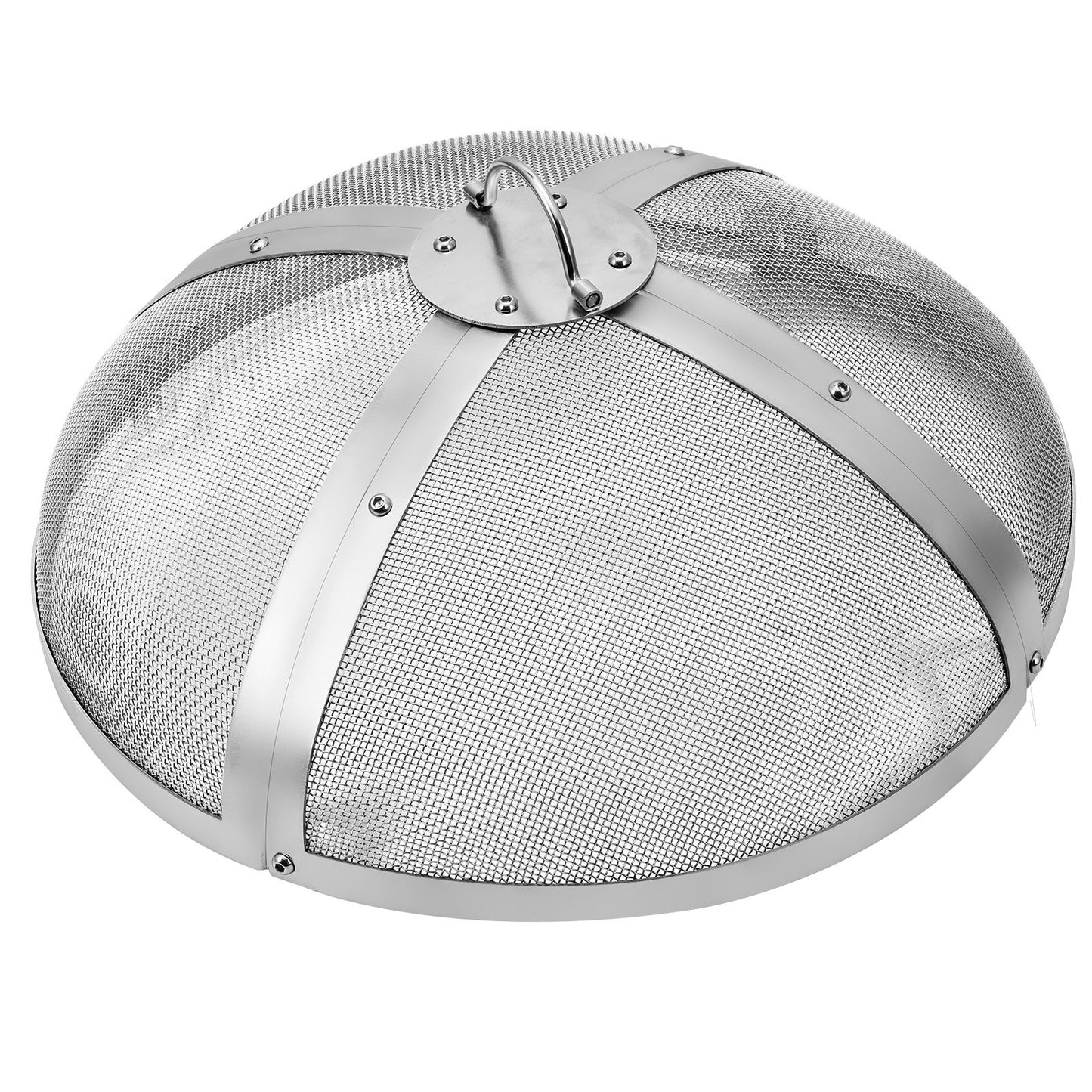 VEVOR Fire Pit Spark Screen Round 20, Reinforced Heavy Duty Steel Metal Cover, Outdoor Firepit Lid, Easy-Opening Top Screen Covers Round with Ring Handle for Outdoor Patio Fire Pits Backyard