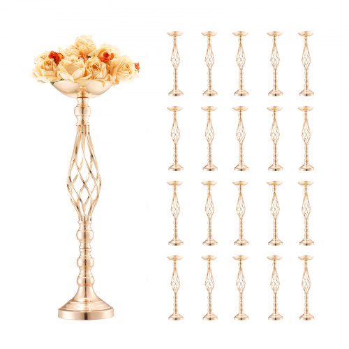20PCS 58cm/22.83¡± Tall Wedding Flower Vase, Metal Wedding Centerpiece, Gold Floral Arrangement Stand Display Rack for Tables Wedding Dinner Party, Anniversary Ceremony Birthday Event Decor