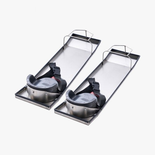 Concrete Knee Boards Stainless Steel, 28'' x 8'' Concrete Sliders, Knee Boards For Concrete, Concrete Knee Pads Moving Sliders, with Knee Pads & Board Straps for Cement and Concrete Finishing