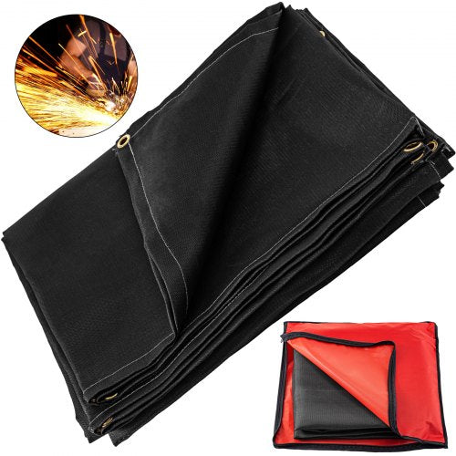 Welding Blanket, 10 x 10 Foot Fiberglass Blanket, Up To 550 ¡ãC Heat-Resistant Fire Retardant Blanket with Premium Brass Grommets