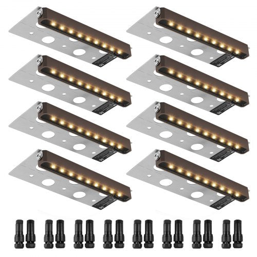 LED Landscape Illumination, 6.8'' Wall Retention Lighting, 3W 12V-24V AC/DC Energy-Efficient Paver Illumination, IP68 Weather-Resistant Outdoor Pathway Lights, 3000K Adjustable Terrace Lights