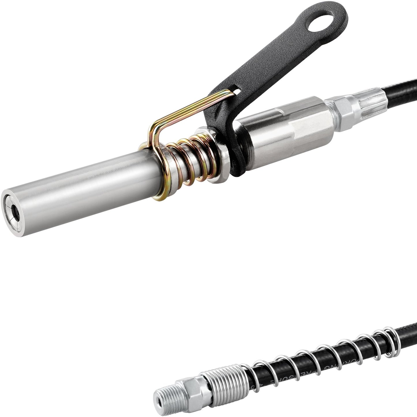VEVOR Grease Gun Coupler, 10000 PSI High Pressure, 6-Jaw Locking, Quick Release Grease Gun Tip with Hose/Zerk Fittings Cleaner, Compatible with All Grease Guns 1/8 NPT Grease Fittings for Automobiles