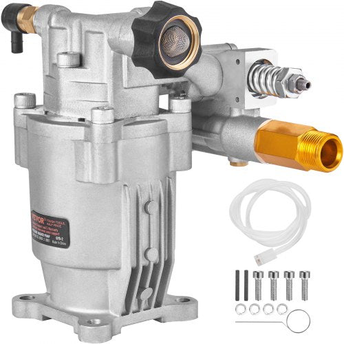 Pressure Washer Pump, 3/4' Shaft Horizontal, 3400 PSI, 2.5 GPM, Replacement Power Washer Pumps Kit, Parts Washer Pump, Compatible with Honda, Simpson, RYOBI, Briggs & Stratton, Subaru, Craftsman