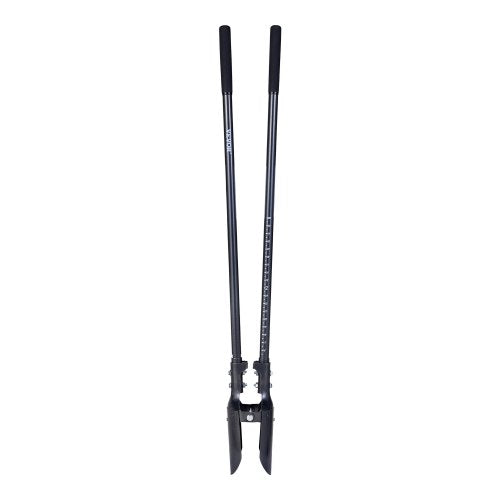 Post Hole Digger, Heavy Duty Post Hole Digger with Carbon Steel Handle, Manual Hole Digger with Scale Markings and Metal Blade, Post Hole Digger Tool for Digging Gardening Outdoors, 57.5-Inch