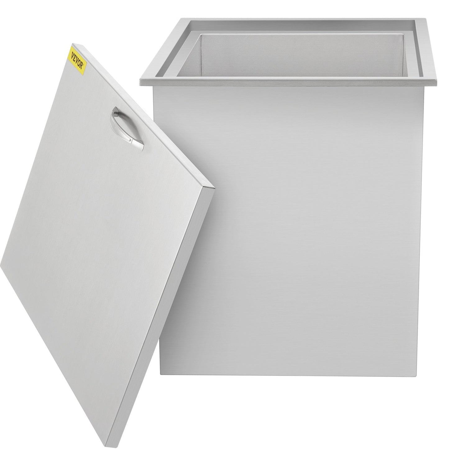 VEVOR Drop in Ice Chest 22''L x 17''W x 12''H with Cover 304 Stainless Steel Drop in Cooler Included Drain-pipe and Drain Plug Drop in Ice Bin for Cold Wine Beer