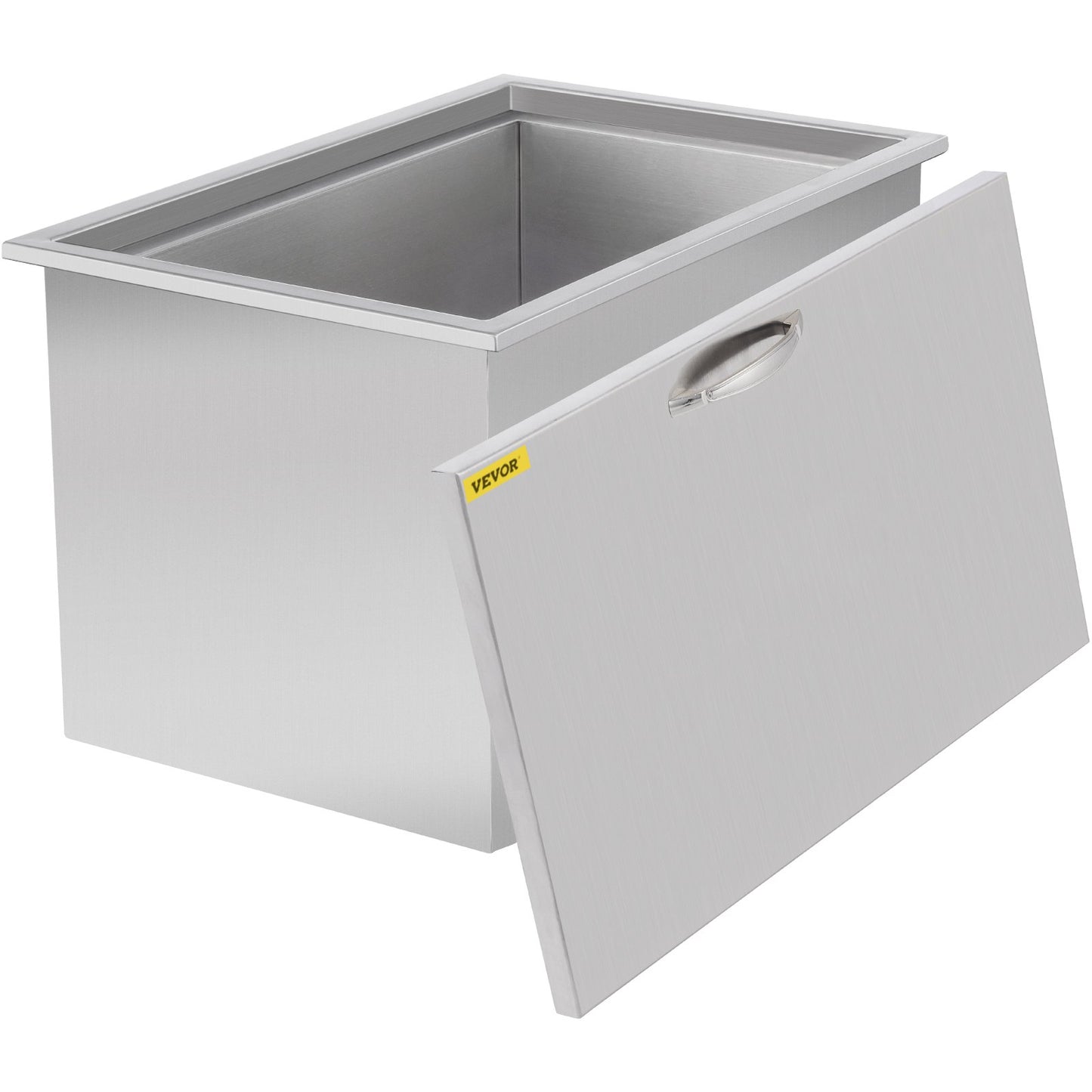 VEVOR Drop in Ice Chest 22''L x 17''W x 12''H with Cover 304 Stainless Steel Drop in Cooler Included Drain-pipe and Drain Plug Drop in Ice Bin for Cold Wine Beer