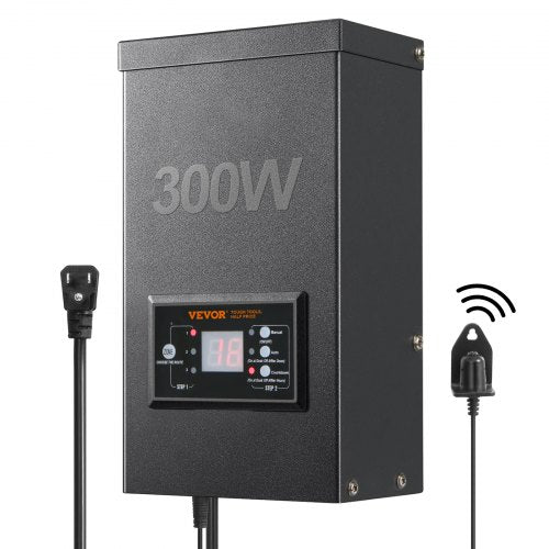 300W Low Voltage Landscape Transformer with Timer and Photocell Sensor, Waterproof Landscape Lighting Transformer, 120V AC to 12V/14V AC for Outdoor, Spotlight, Pathway Light, Pool light, ETL