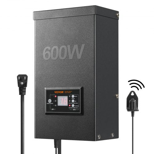 600W Landscape Transformer, Timer & Photocell Sensor Equipped, Weatherproof Outdoor Lighting Converter, 120V AC to 12V/14V AC, Ideal for Exterior, Spotlight, Pathway, Pool Lighting, ETL Certi