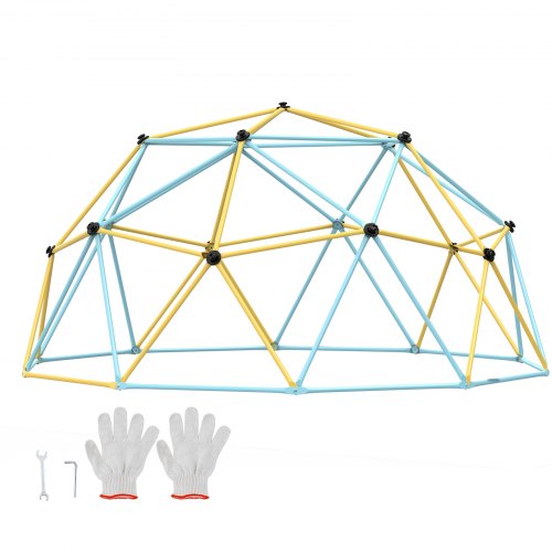 Climbing Dome, Jungle Gym Supports 750LBS and Easy Assembly, 10FT Geometric Dome Climber Play Center for Kids 3 to 10 Years Old,with Climbing Grip, Outdoor Backyard Play Equipment for Kids