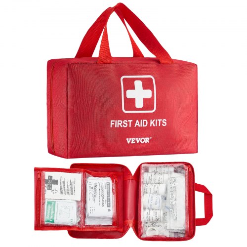 First Aid Kit, 500 Pieces, 600D Nylon Large Survival First Aid Bag, Emergency Medical Supplies, for Home, Car, Office, Travel, Camping, Truck, Hiking, Sports, Vehicle and Outdoor Emergencies